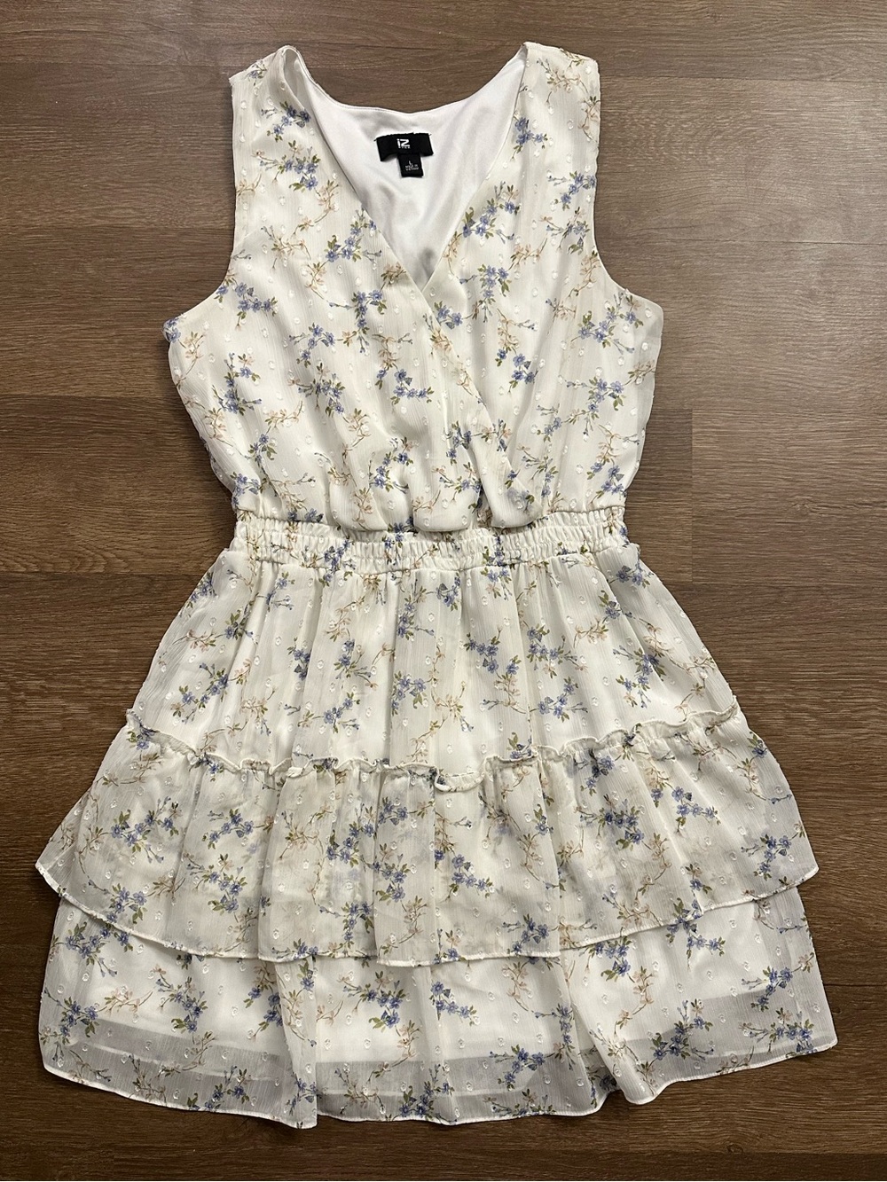 Floral Cream Tiered Ruffle Dress